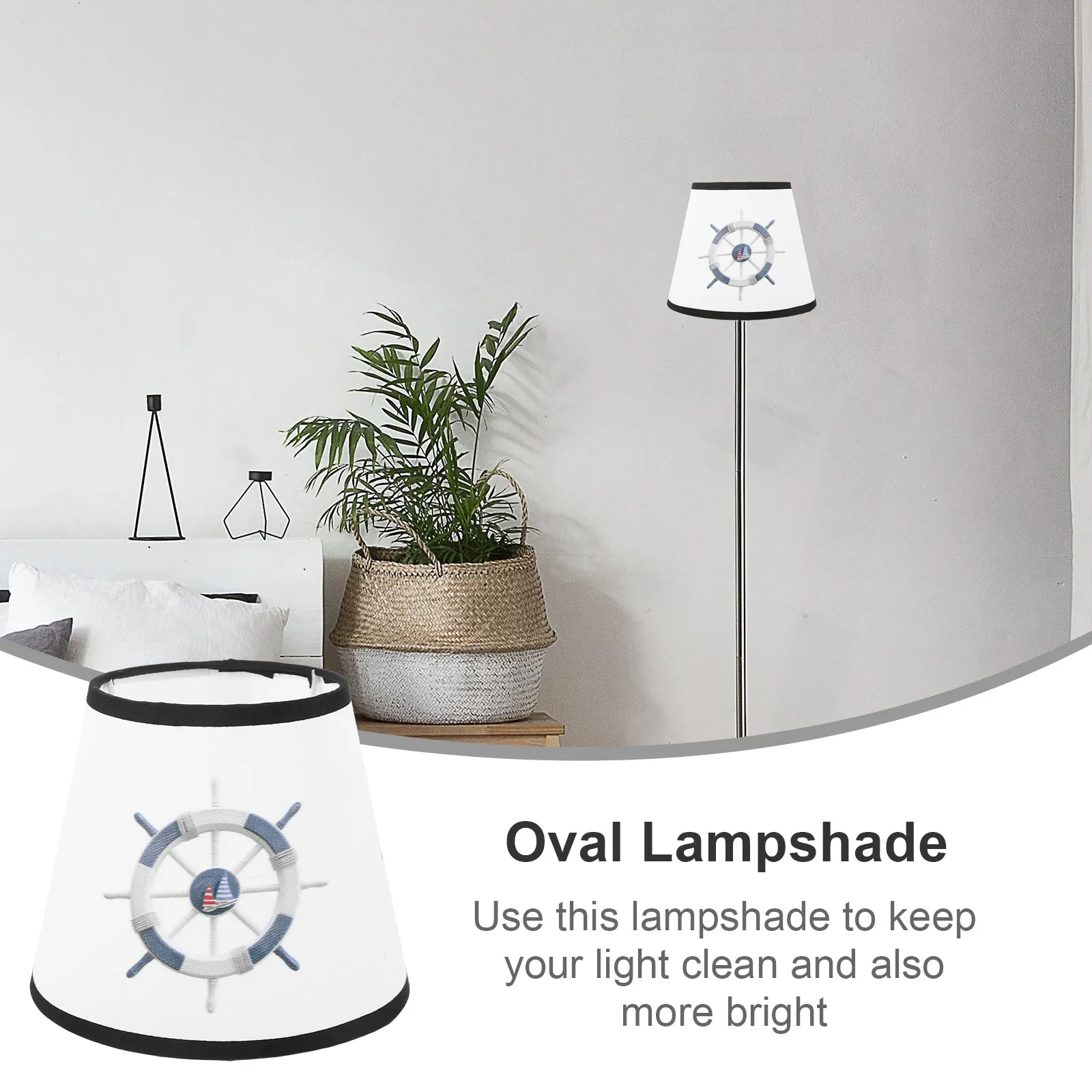 Cloth Lampshade Rudder Pattern Soft Light Diffuser for Table Floor Bedside Lamps Decorative Replacement