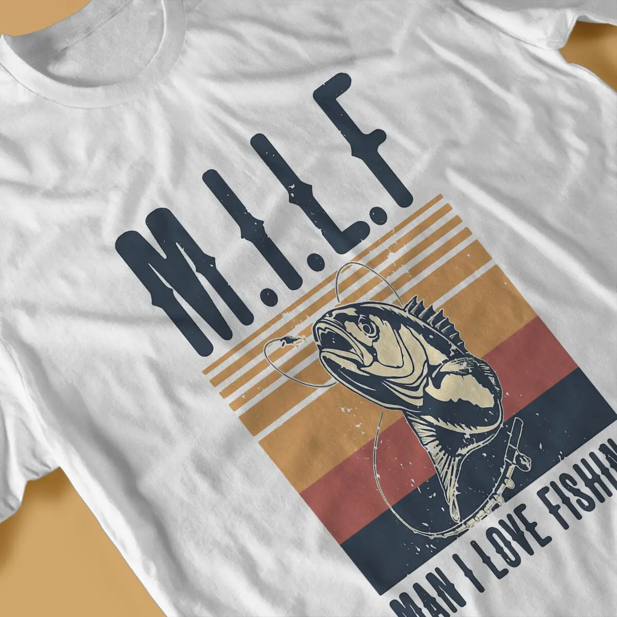 MILF Newest TShirt for Men I Love Fishing Round Collar Polyester T Shirt Hip Hop Birthday Gifts Streetwear