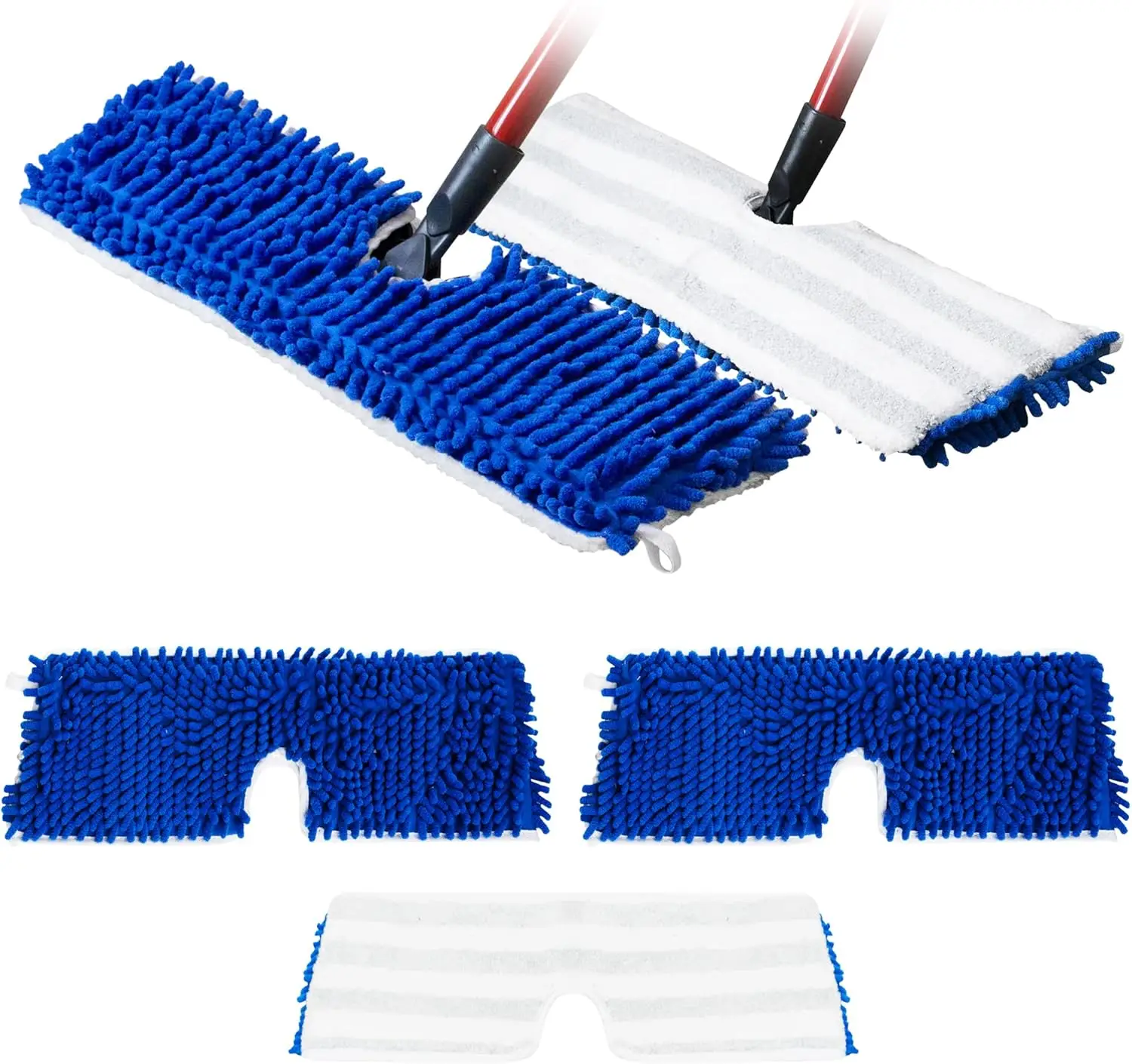 

Houseables Dust Mop Replacement Head, Reusable Microfiber Flip Pads, 18 Inch, 3 PK for Wet or Dry Cleaning