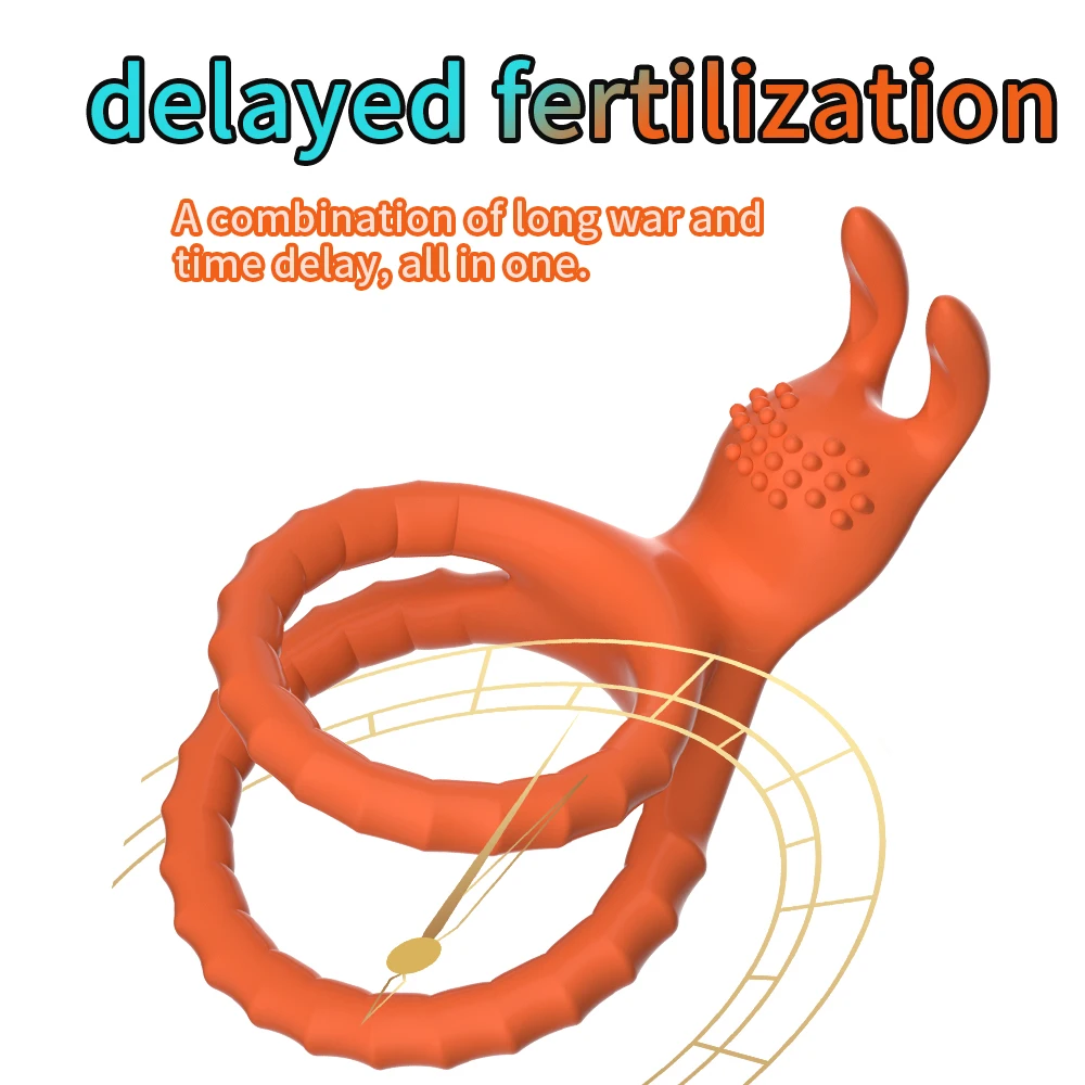 Dual Silicone Cock Ring with Clitoris Stimulator Delay Ejaculation & Erection Aid for Men & Couples