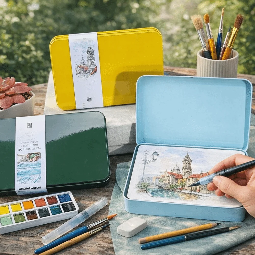 Potentate Brand Fine Grain Watercolor Book Medium Grain Coarse Grain Artist-grade Paper Tin Box Watercolor Paper Sketching