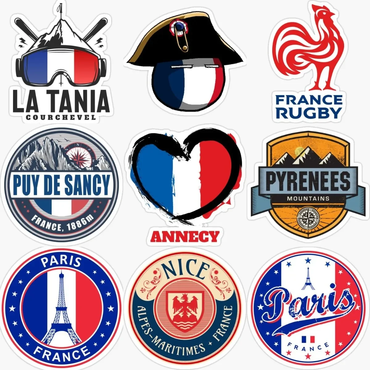 

Creative France Flag Creative Badge Sticker for Decorate Table Bumper Car Camper Wall Room Bicycle Truck Van Decal Accessories