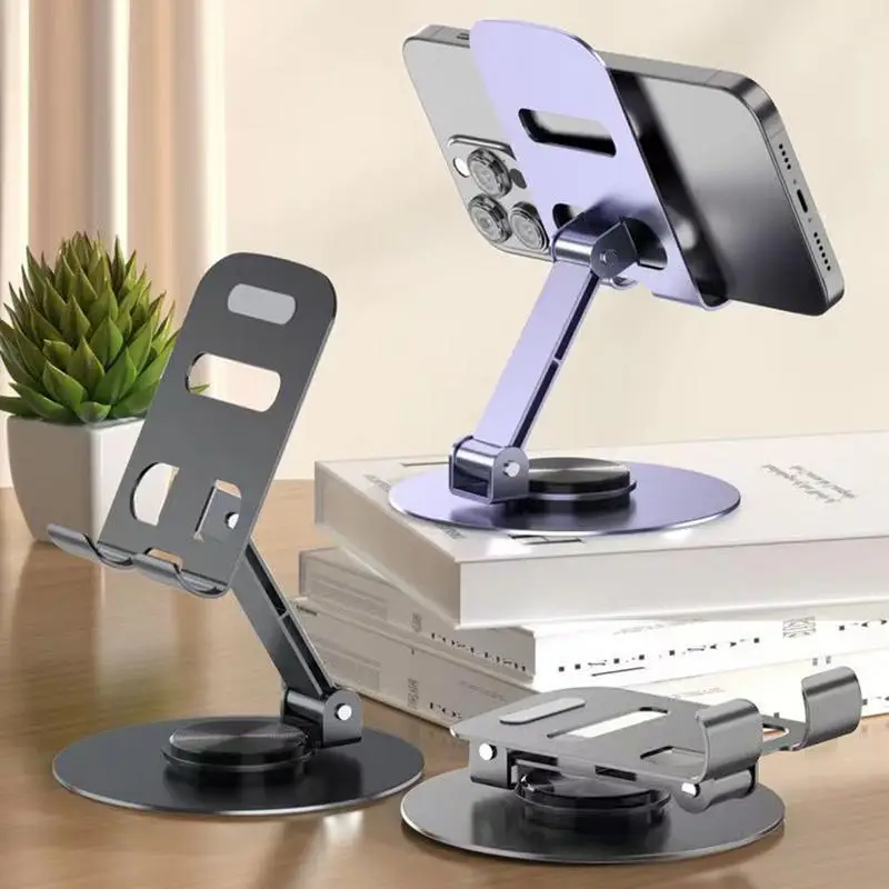 Soporte para teléfono de escritorio, soporte para teléfono móvil multiángulo, altura y ángulo ajustables, soporte plegable para teléfono móvil para escritorio