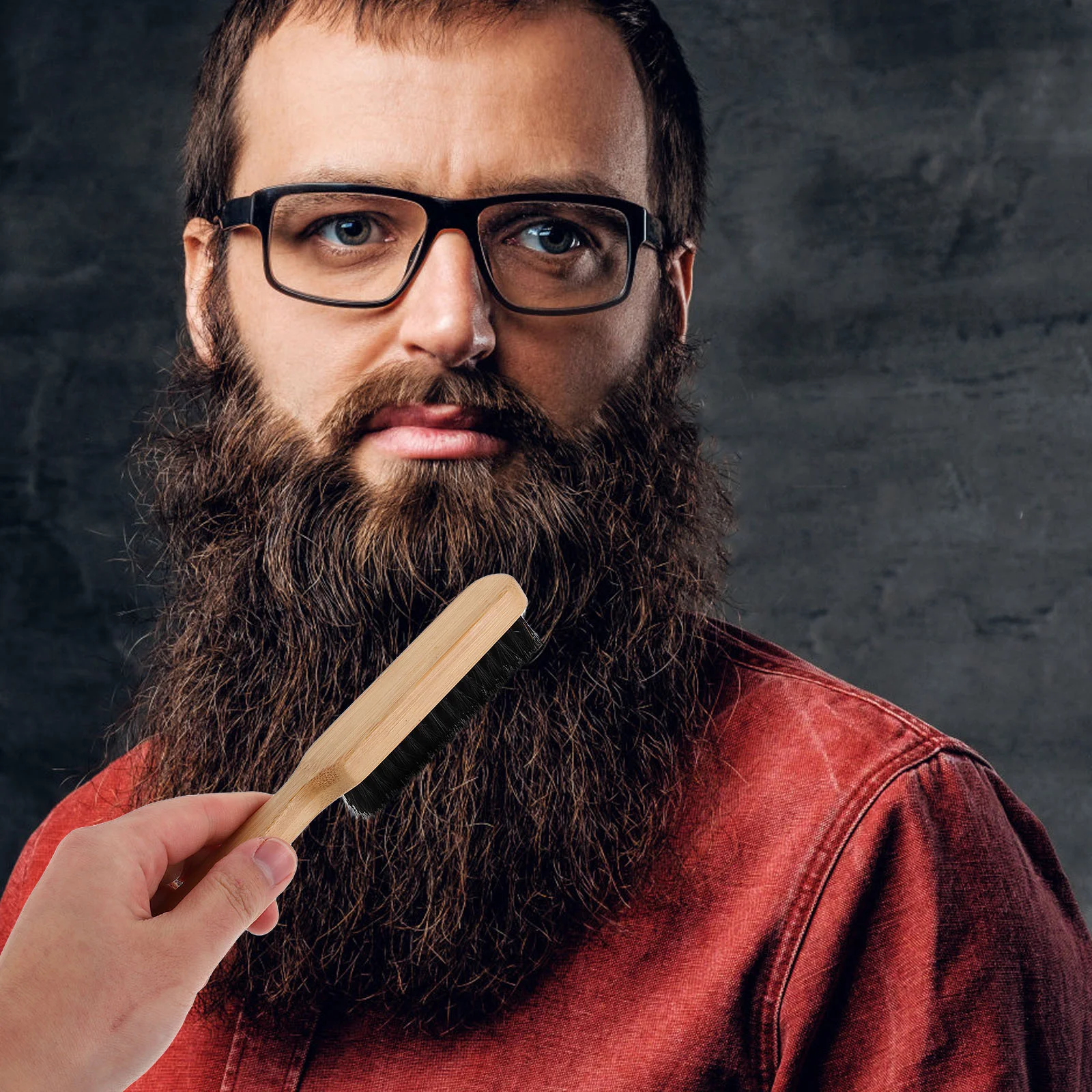 Spazzola per barba con manico in legno Spazzola per capelli con setole di cinghiale Spazzola per toelettatura per barba Styling Spazzola per capelli per barba Spazzola per piastra per barba per barba