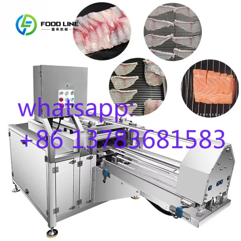 Customized Meat Cube Cutting Fish Slicing Machine Automatic Oblique Fish Fillet Cutter with Easy Cleaning for Seafood Business