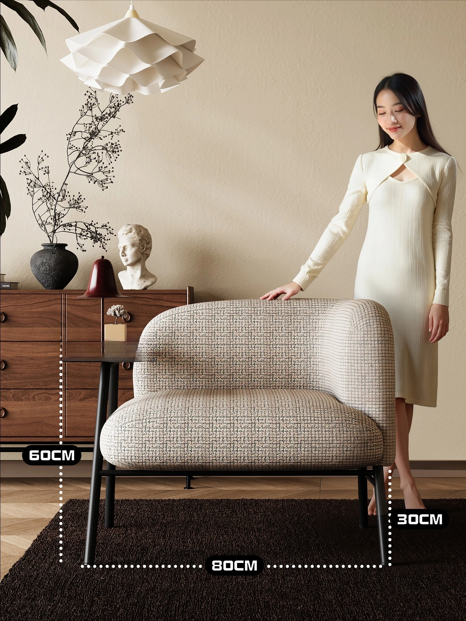 Single sofa creative single chair home study reading sofa designer lazy chair balcony tea chair