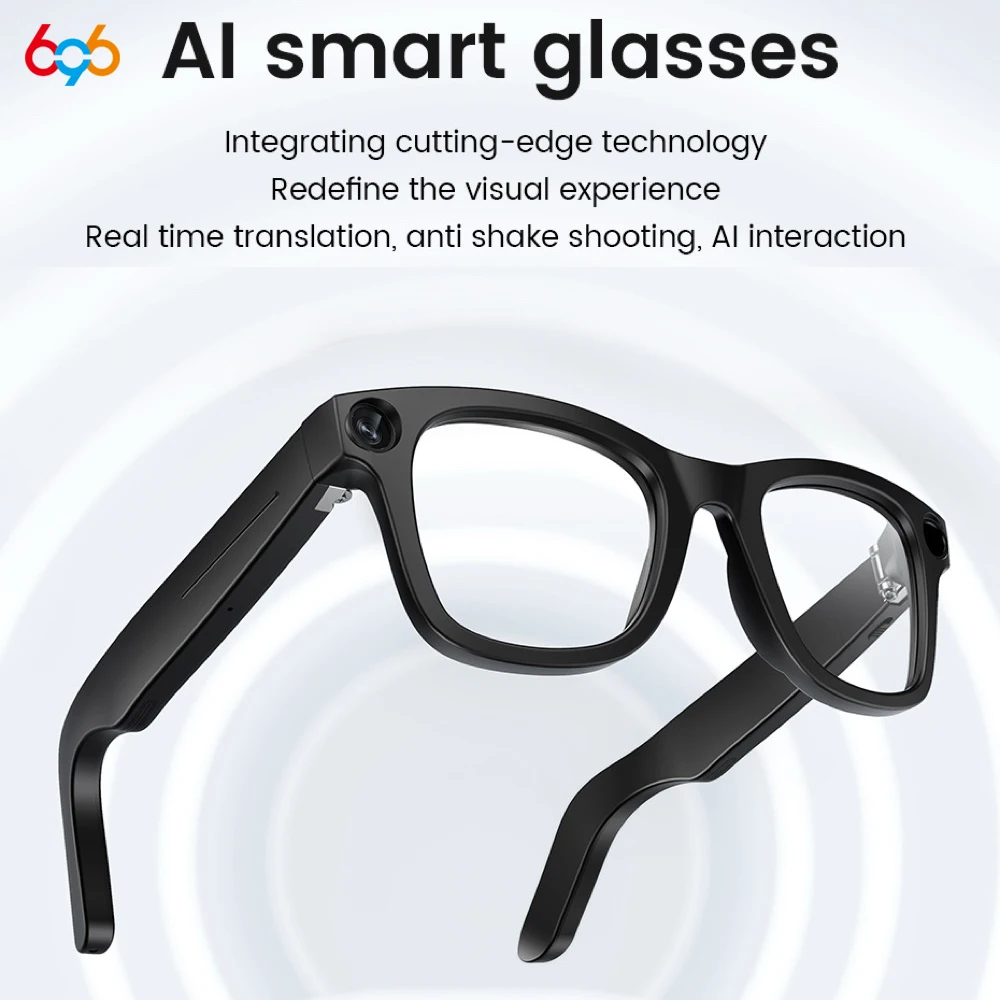 

Men Lady Smart Glasses 800W Camera 1080P Video Recording Voice Assistant Anti-Shake Music 4GB Memory Sunglasses Blue Tooth Call