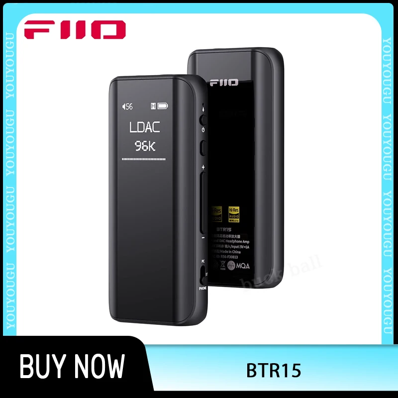 FiiO BTR15 Bluetooth 5.1 Headphone Amplifier DSD256 Receiver LDAC/aptX Adaptive with 3.5mm/4.4mm Custom Eaephone Accessory Gift