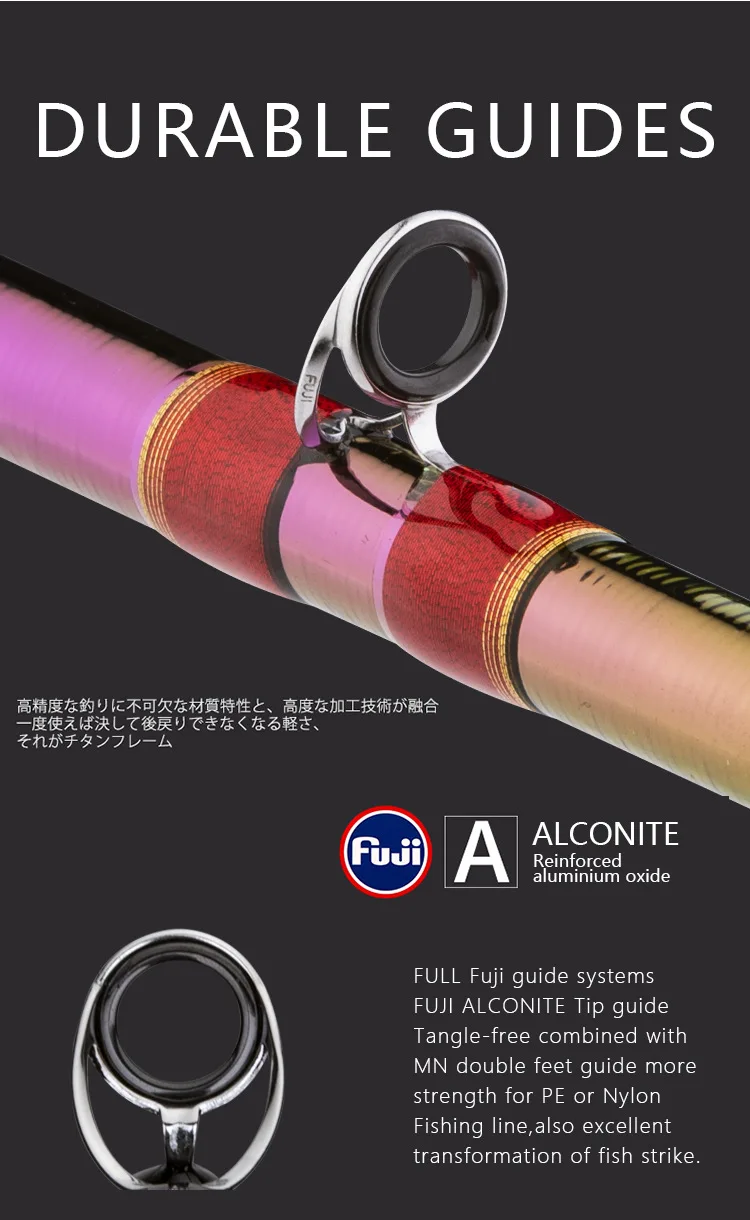 fishing rod wholesale 2.1m/2.35m carbon fiber baitcasting fishing rod casting lure rod with fuji guides ring