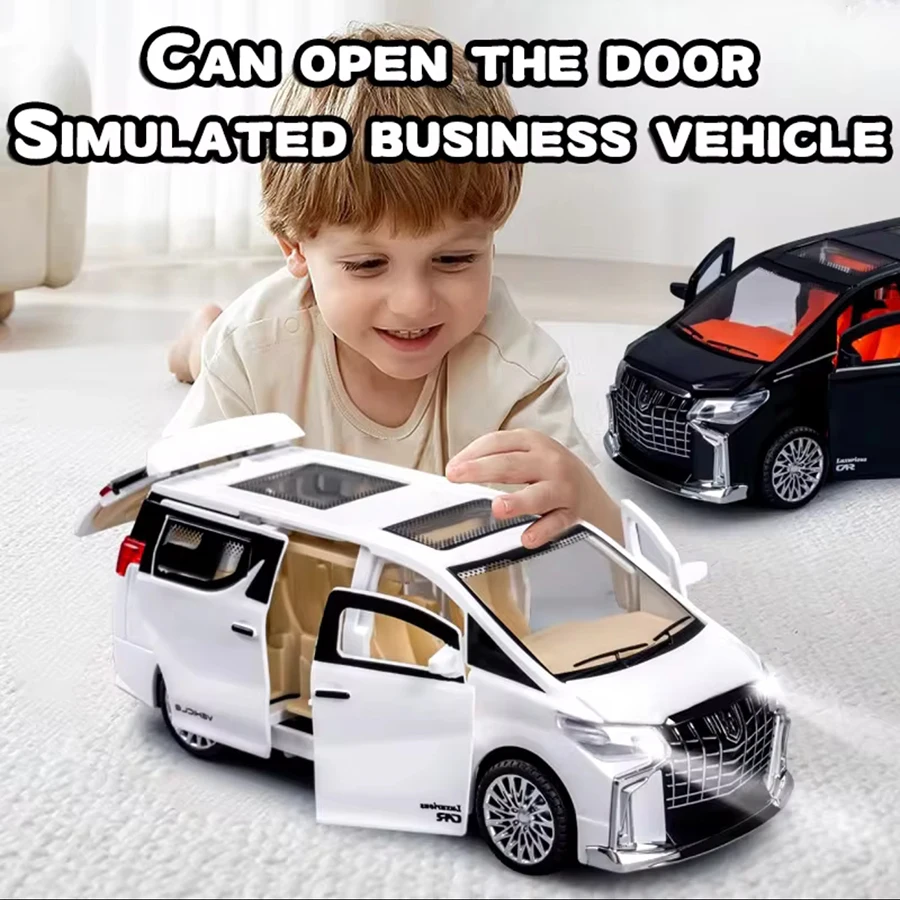 1:32 Mini Luxury VIP Business Inertia Cart MPV Model Die-Casting Metal Alloy Door and Interior Suitable for Adult Collectors
