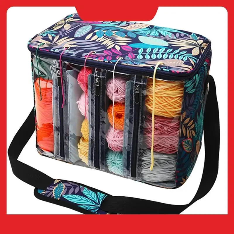 Tas Rajut Crochet, Tas Tote Organizer Benang untuk Membawa Hakpen Rajut, Perlengkapan Rajut