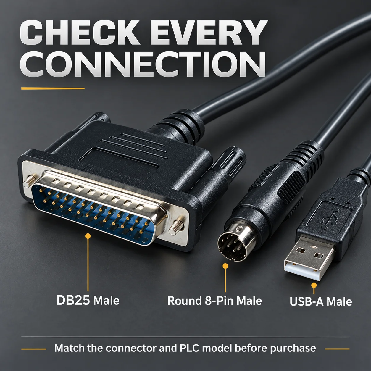 USB-SC09 USB to RS422 Programming Cable DB25 8 Pin for Mitsubishi FX2N FX1N FX3U A1S PLC Maintenance