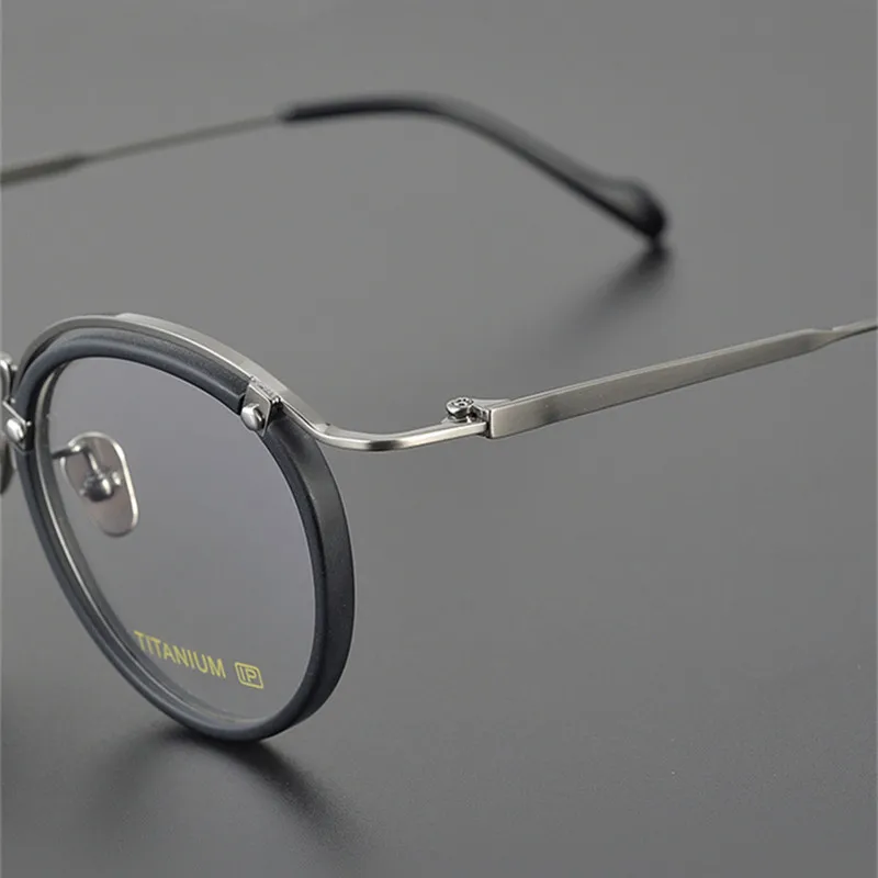 Japanese Retro Glasses Frame Pure Titanium Men Women Designer Round Eyeglasses Ultra-light Spectacles Fashionable Eyewear Gafas