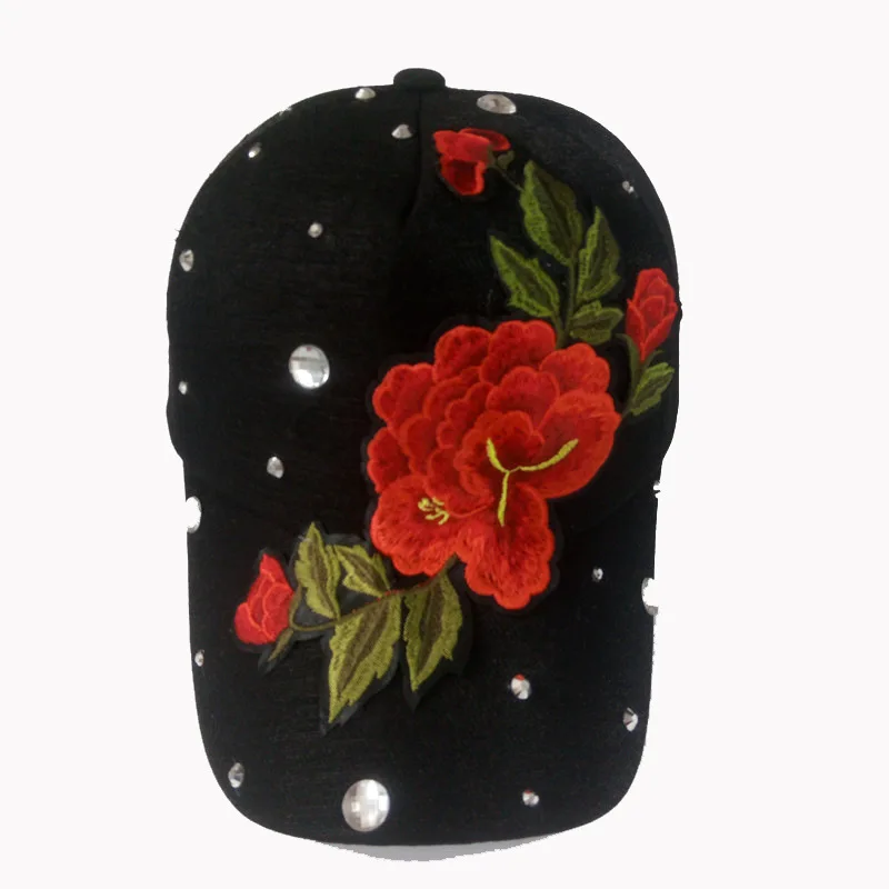 New autumn baseball cap for women with embroidered three-dimensional peony flowers, sailor dance ethnic style sun protection hat
