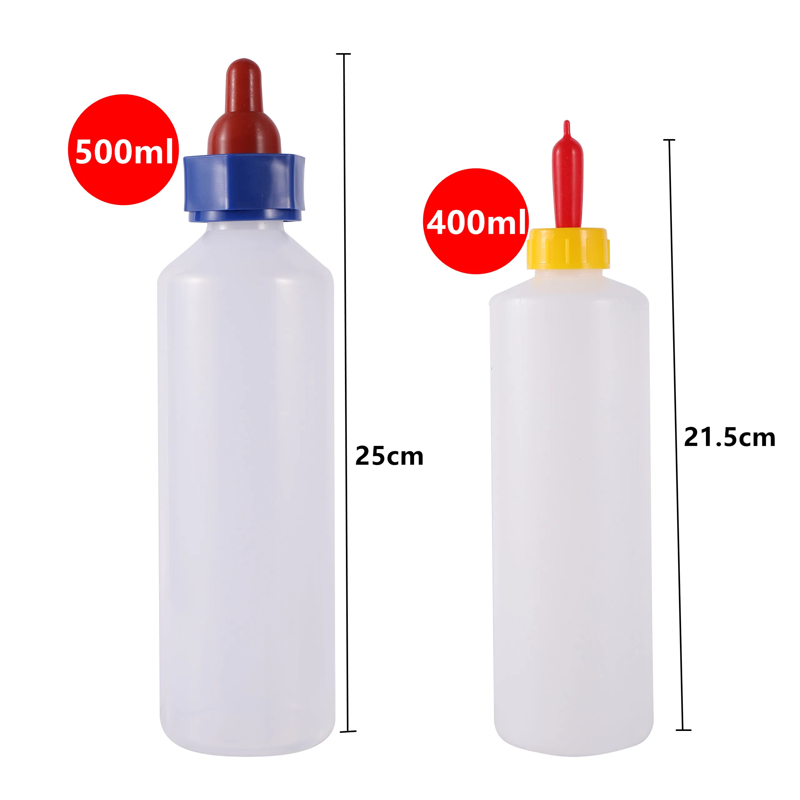 2Pcs/lot Lamb Milking Bottle Nipple Drinker Plastic Piglet Sheep Goat Feeding Waterer 400/500ML Capacity Nursery Veterinary Tool