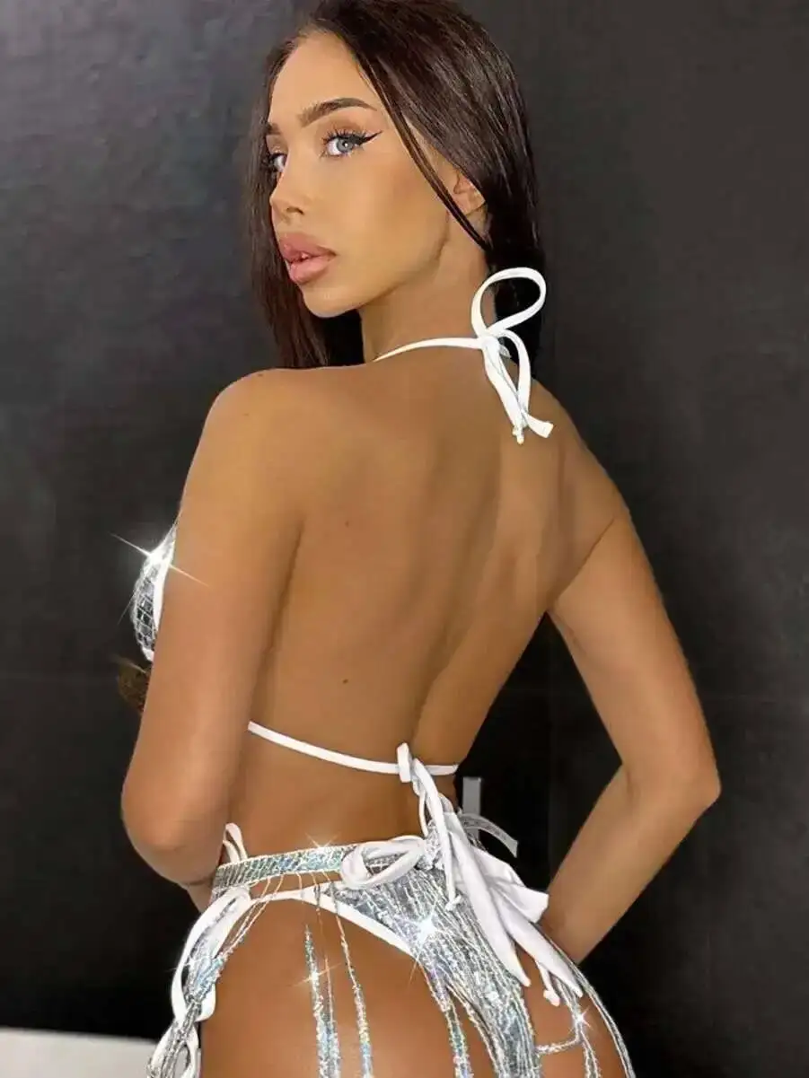 Nouveau maillot de bain trois pièces ensemble Sexy jupe à franges creuses Performance bretelles Bikini ensemble de printemps chaud charmant doux ludique PLFH