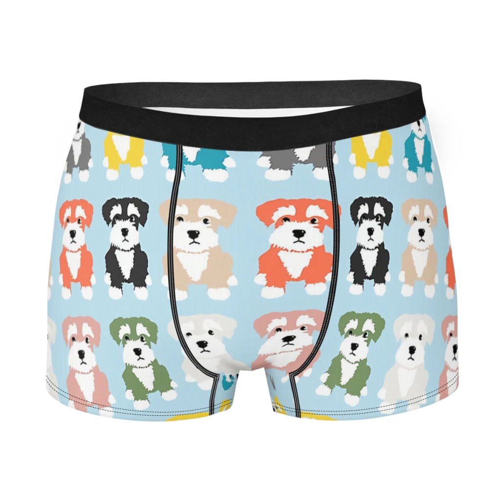 

Rainbow of Miniature Schnauzer Dogs Dogs Design Underpants Homme Panties Male Underwear Sexy Shorts Boxer Briefs