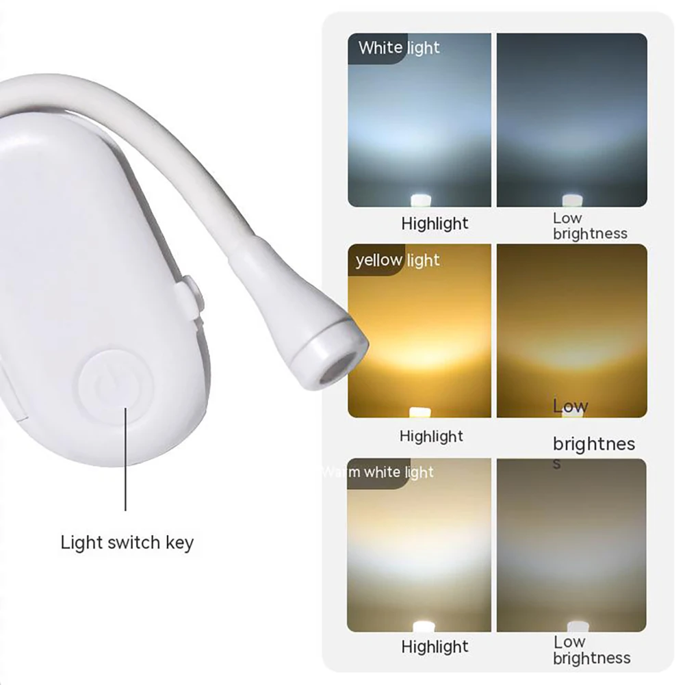 3w Led โคมไฟคลิปโคมไฟตั้งโต๊ะ Usb ชาร์จ 3 สี Stepless Dimmable นักเรียนอ่านหนังสือ Night Light