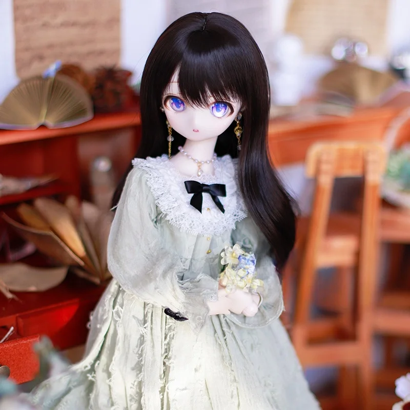 

King Squirrel BJD Wig Thin Bangs Fake Hair Long Curls Bear Egg Doll Hair Cus Made Other Sc Collectible Accories