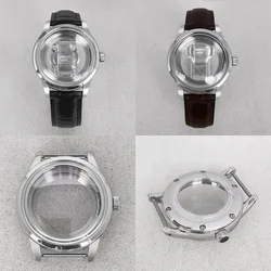 39mm Watch Case Butterfly Double Buckle Leather Strap Fit 31mm Dial Modification Watch Accessories for NH35/NH36/4R/7S Movement