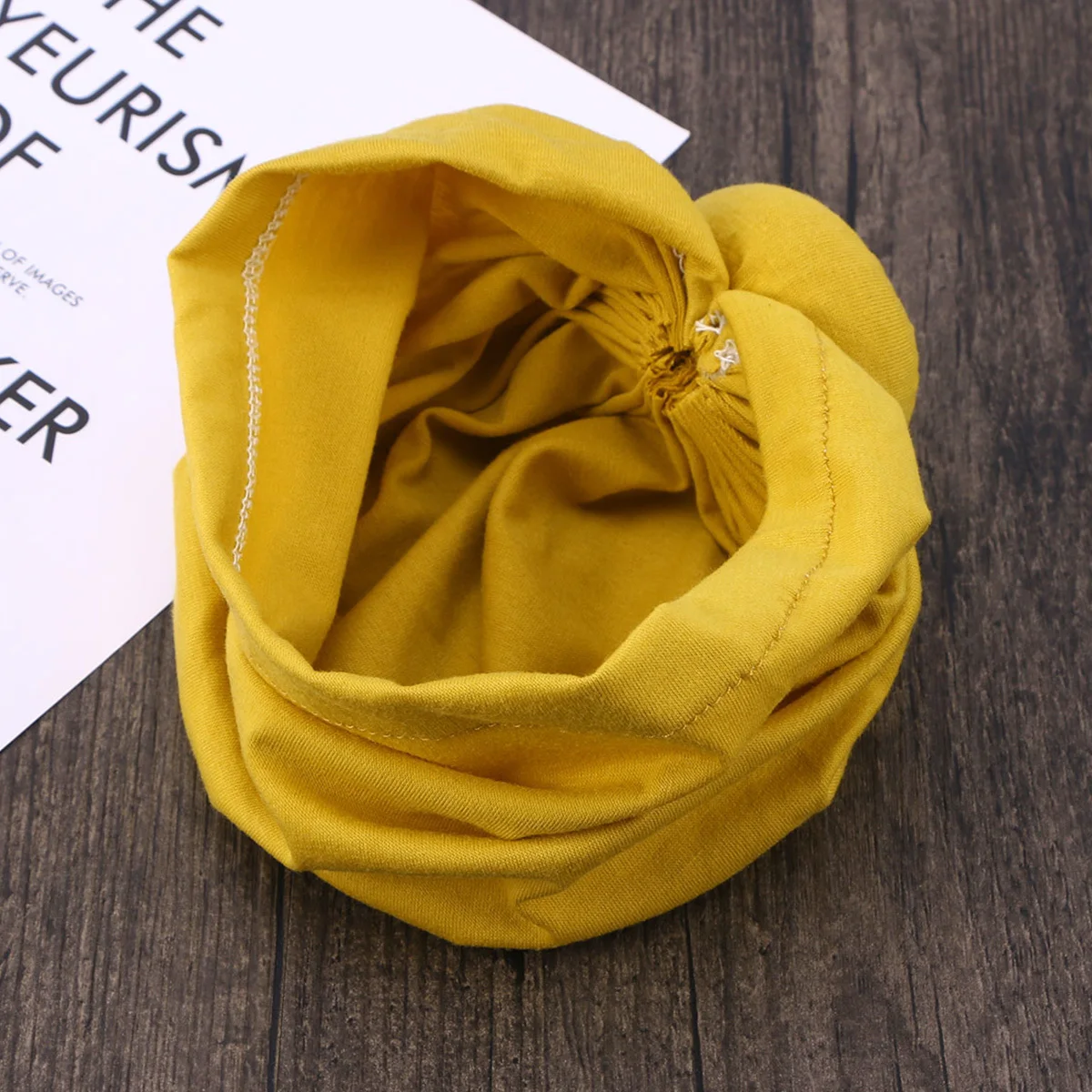 

Infant Turban Baby Turban Headbands Bohemian Knot Yellow Wrap Hat Newborn Hospital Baby Outdoor Family Photos Infant Wrap Hat