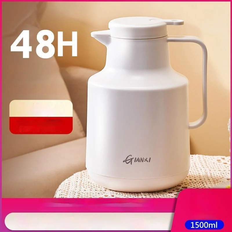 GIANXI 1.5L Large Capacity Thermal Insulation Kettle Household Leakproof Vacuum Thermos Bottle Coffee Pot Glass Inner Liner