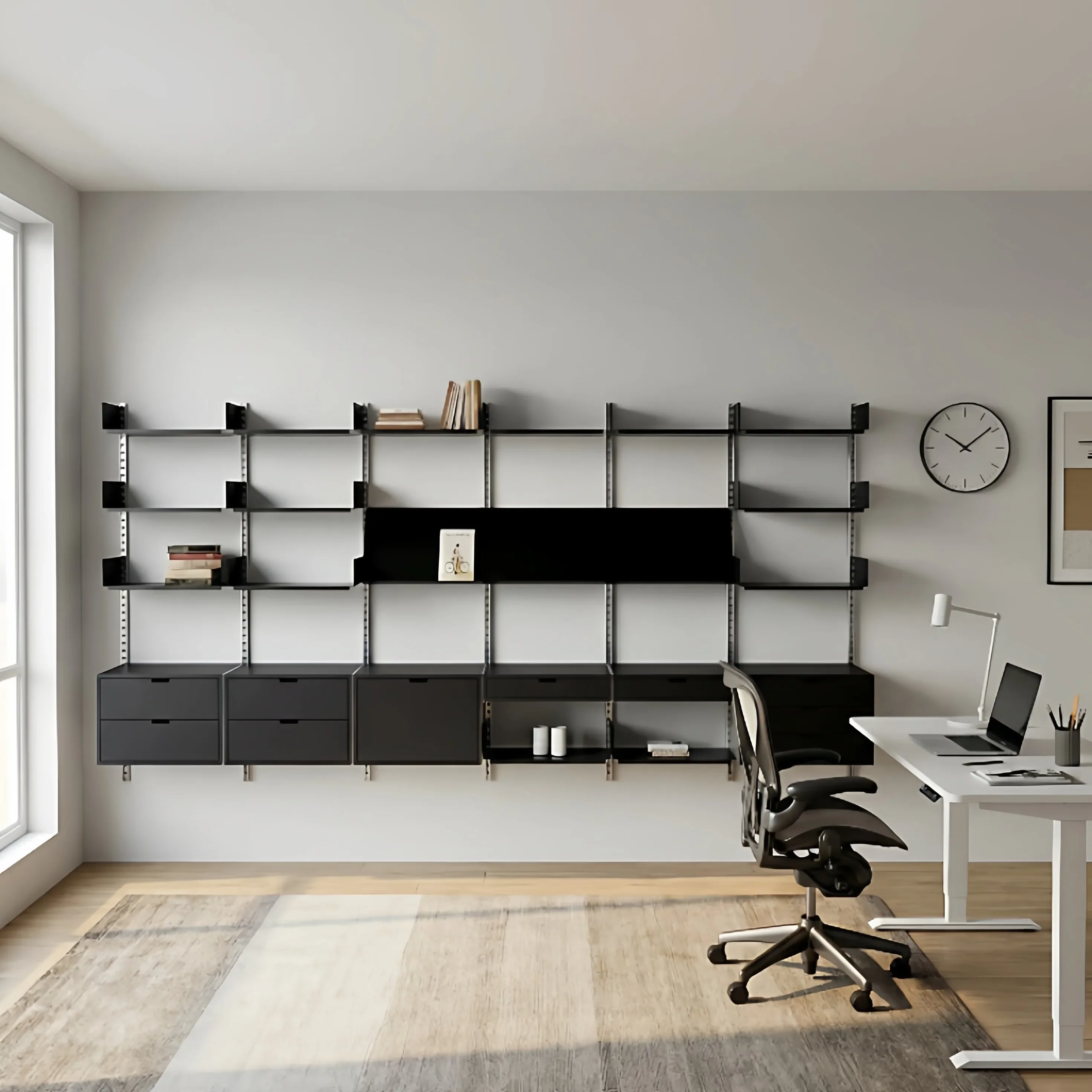 a*-Italian simple display stand, living room wall-mounted display stand, creative design, storage stand, adjustable track rack.