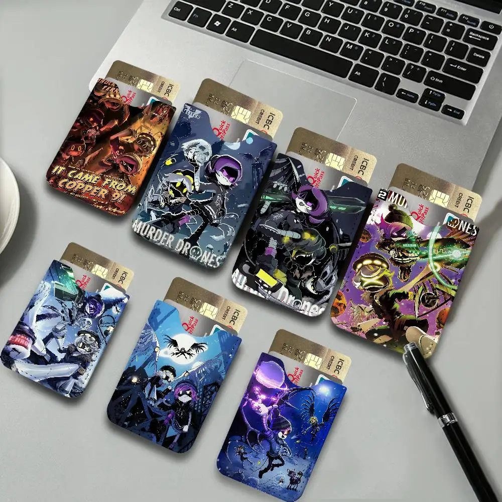 Anime Murder Drones Leather Mini Wallet for Men, Thin Pocket Credit Card Separate ID & Bus Card