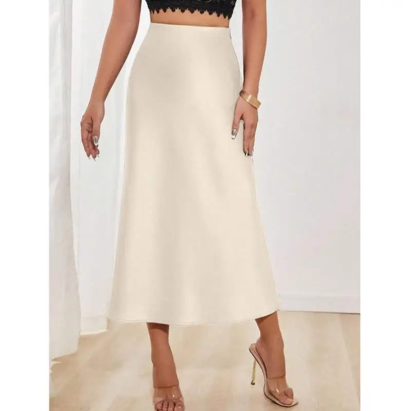 

Ele Cr Satin Skirt 68 Model Women's Faionable Versatile Dring Retro Sle Ciwalk Suitable Tee-acetate Fiber