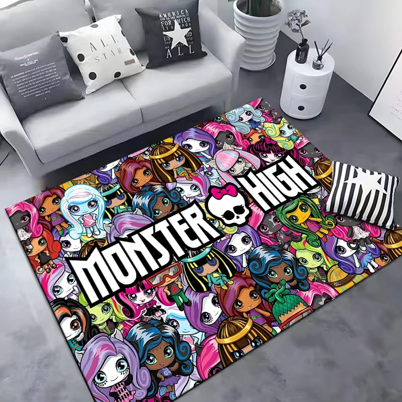 15 Size Monster-High Anime Pattern Rug Carpet for Living Room Bathroom Mat Creative Doormat Carpet for Bedroom Home Decor