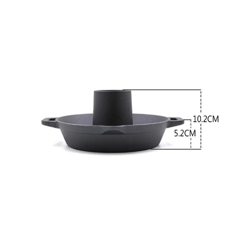 28cm Cast Iron Flat-Bottom Hot Pot Slow Cooker Frying Pan Induction Stove Gas Universal view 3