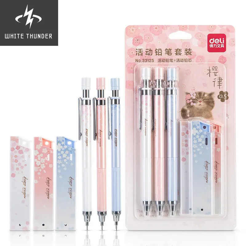 

0.5mm Mechanical Pencil Set Kids Student Writing HB Pencil Art Drawing Pen School Stationery for Child Office Supplies