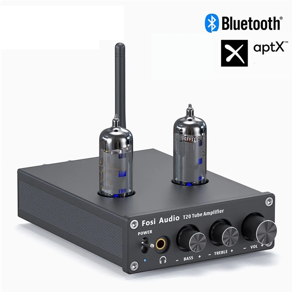 Top! Audio Bluetooth Vacuum Tube Amplifier AptX HD Stereo Power Amp 50W TPA3116D2 Portable Headphone Amplifier For Home Speakers