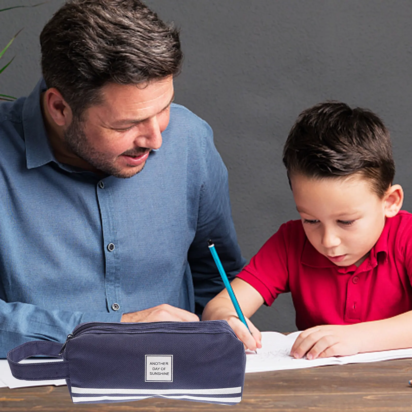 Large Capacity Double Layer Pencil Bag Lightweight Portable Pencil Pouch Zipper Pen Storage Bag Multi Function Convenient