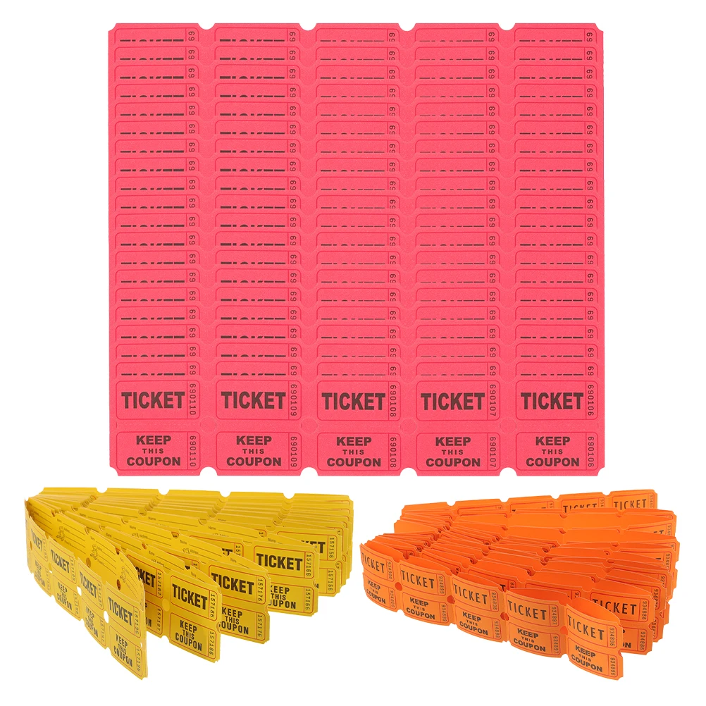 

300pcs Raffle Tickets Lottery Paper Event Tickets Party Supplies Carnival Drawing Game Prizes Lightweight Easy Distribution