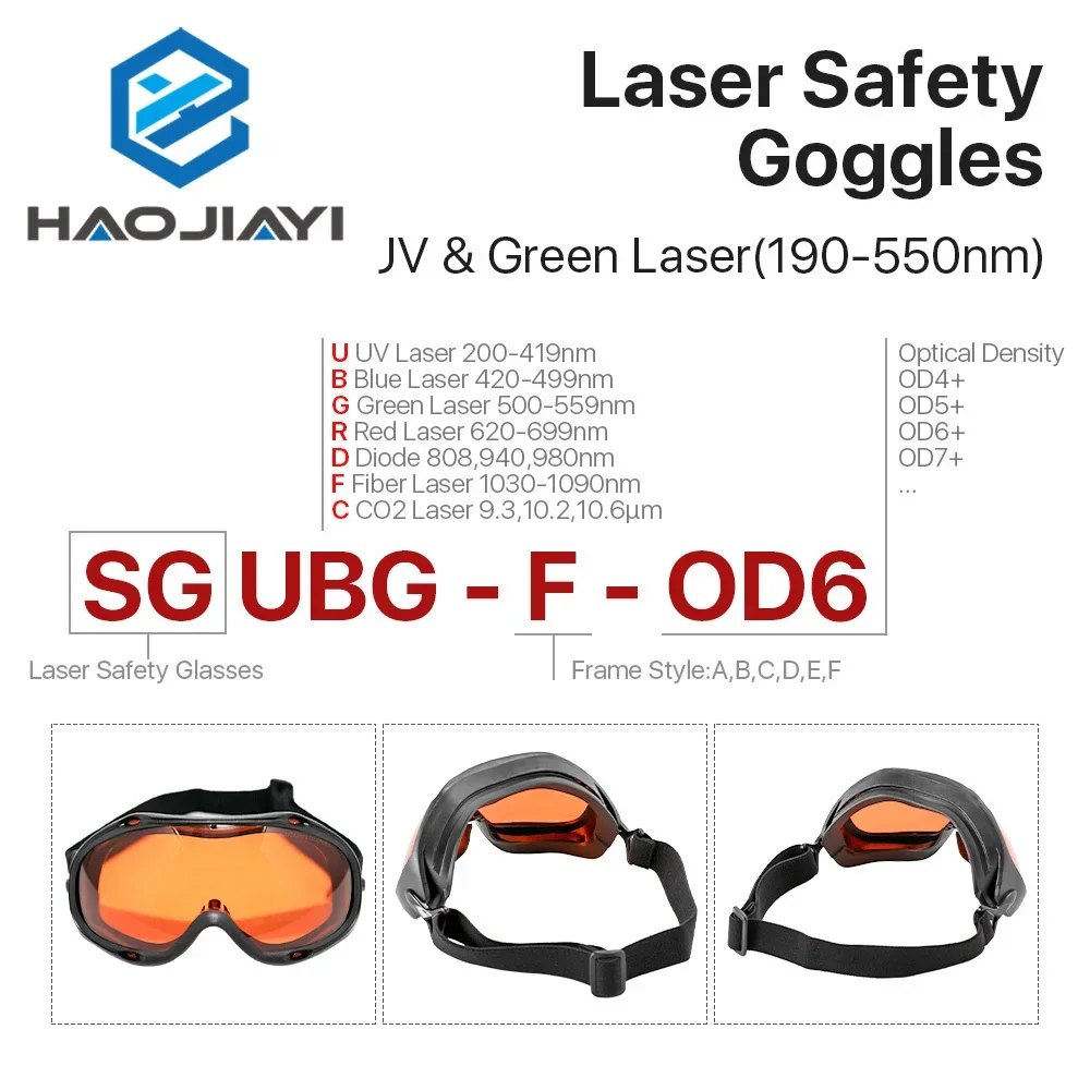 355nm UV Laser Safety Goggles OD6+190-550nm Protective Glasses Shield Protection Eyewear for UV Laser Machine