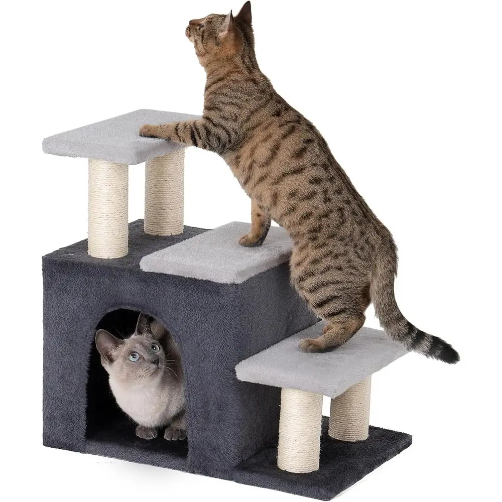 3-in-1 Pet Stairs for Cats, Dogs, Small Rabbits, 6.29 Depth Cat Stairs, Indoor Cat Ladders, High Bed Access, Pet's Joints, 1 Cat