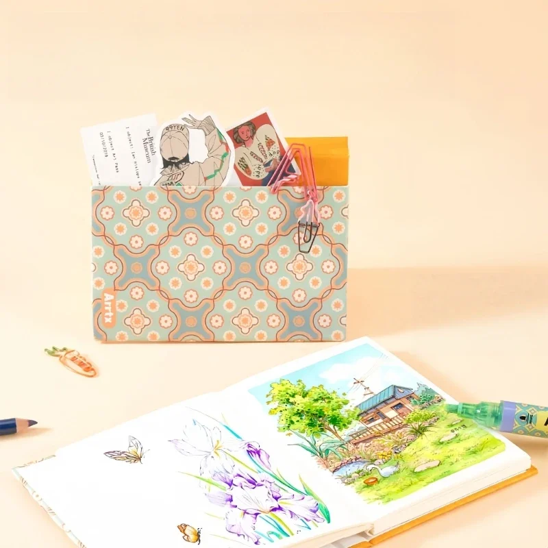 

Многофункциональный блокнот для художника в твердом переплете с акварелью, текстура бумаги дневник эскизов, подходит для