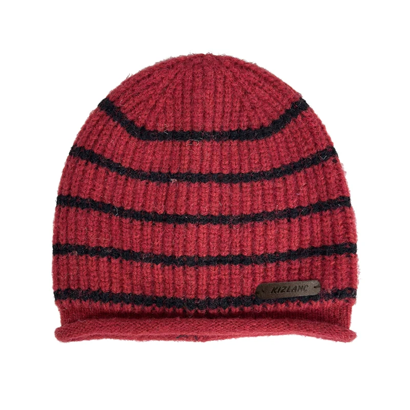 قبعة صوفية محبوكة مخططة عصرية ومتعددة الاستخدامات للرجال للخريف والشتاء قبعة Skullies Beanies الدافئة غير الرسمية للنساء #4