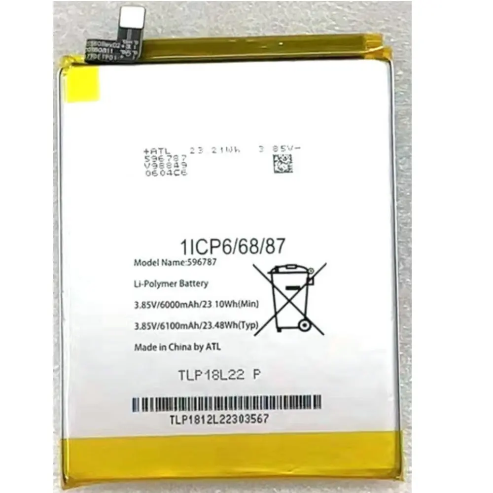 

3.85V 6000mAh New Original 596787 V98849 0604C6 TLP18L122 P Replacement Battery 1ICP6/68/87