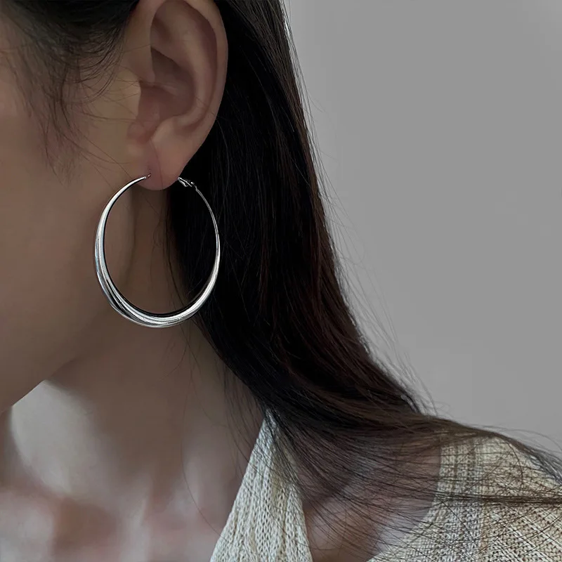 Fashion Exaggerated Big Circle Hoop Earrings for Women Statement Jewelry Smooth Circle Earrings Femme Boucles D'oreilles - detail 9