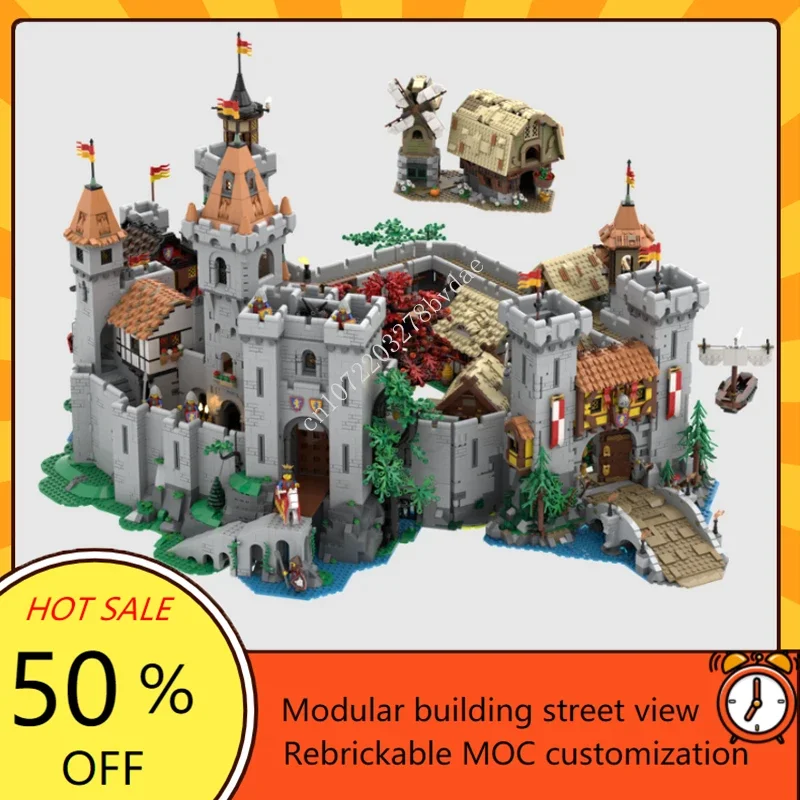 11936PCS Lion Knights\' Kingdom MOC-10332 Medieval Town Castle Expansion Model Building Blocks Education Assembly Model Toy Gifts