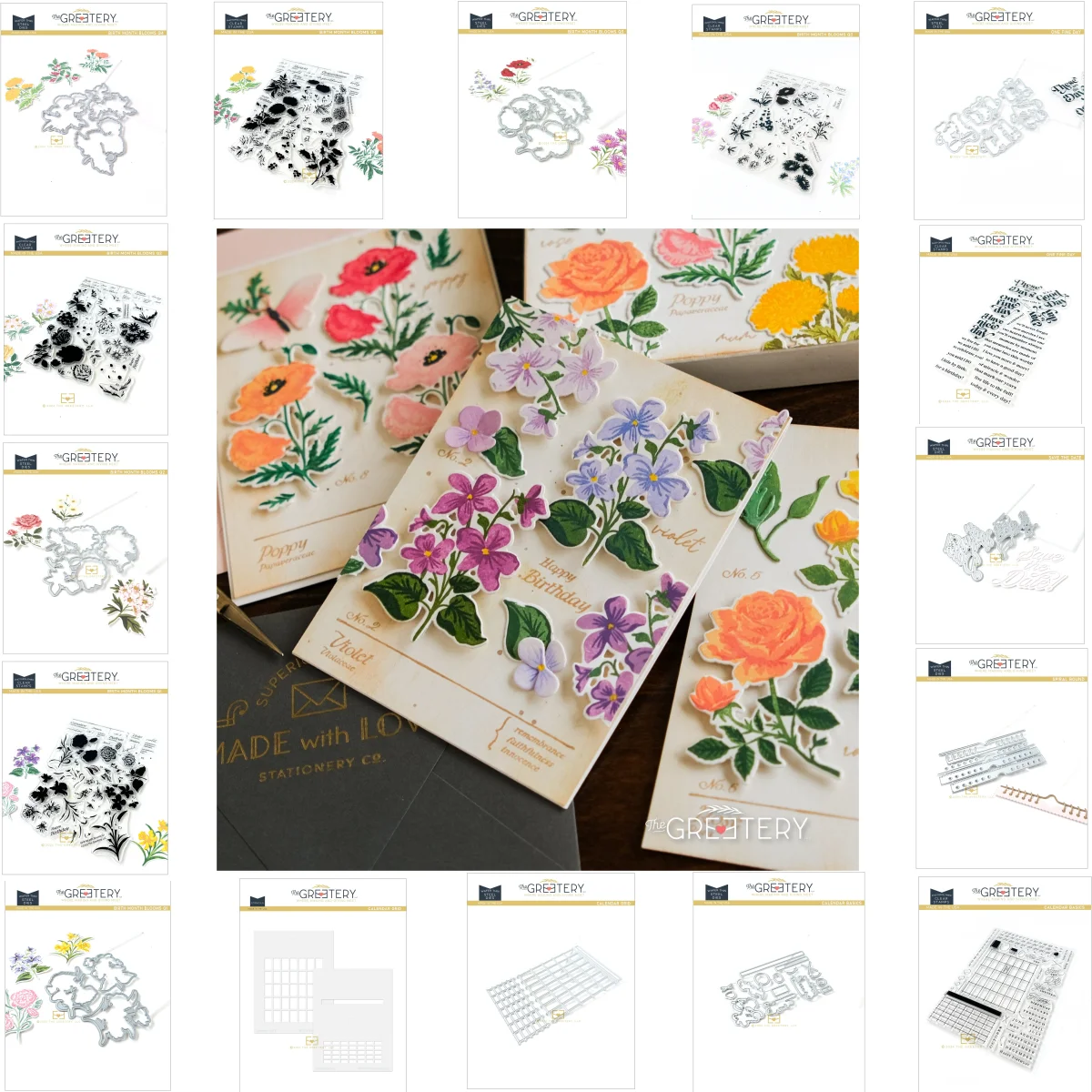 

Fresh Flower Calendar Metal Cutting Dies Clear Stamps Stencil DIY Scrapbook Diary Decoration Embossing Cut Template Make Card