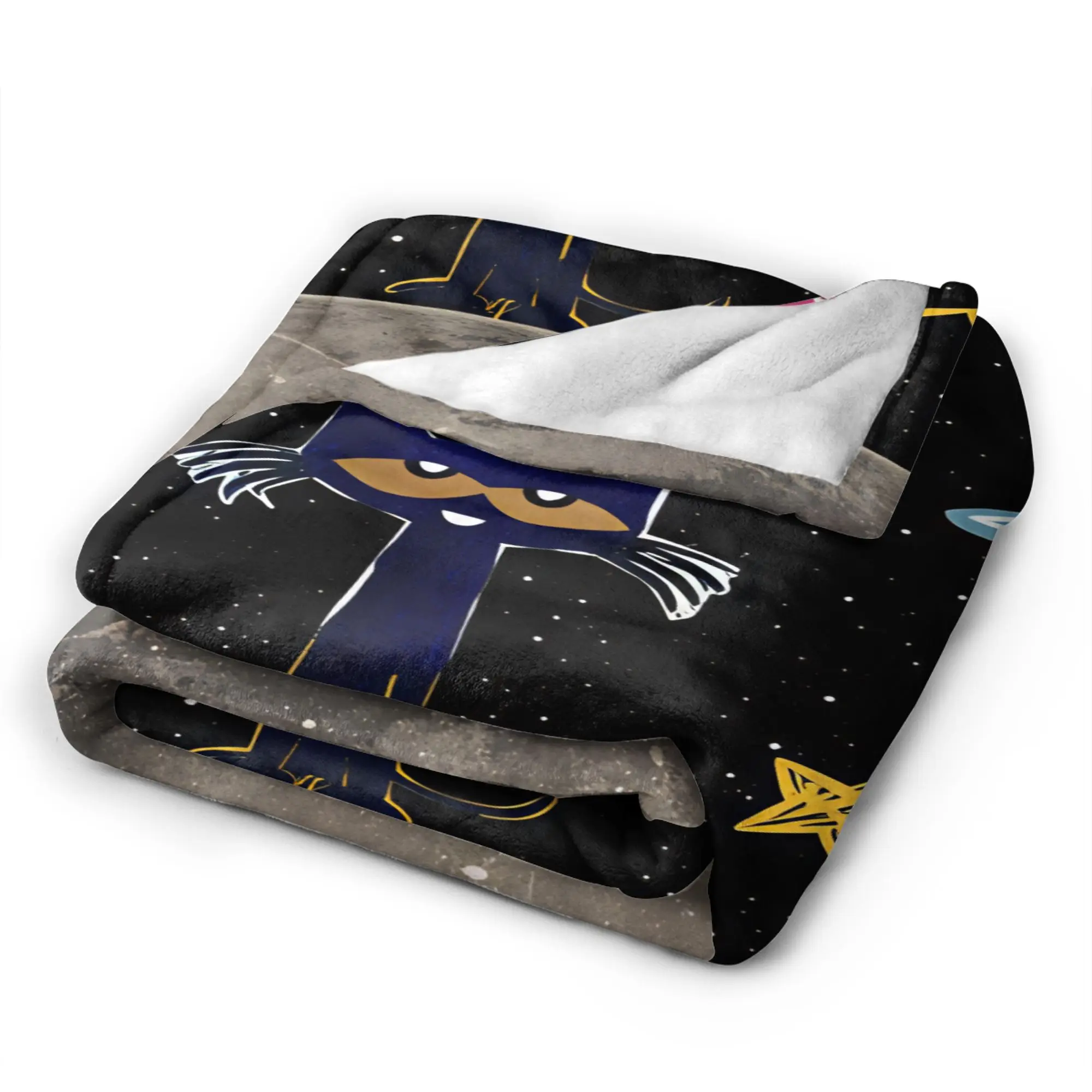 Pete The Cat Stars Comic Soft Comfy Blanket For Living Room  Trend Throw Blanket Winter Travel Flannel Bedspread