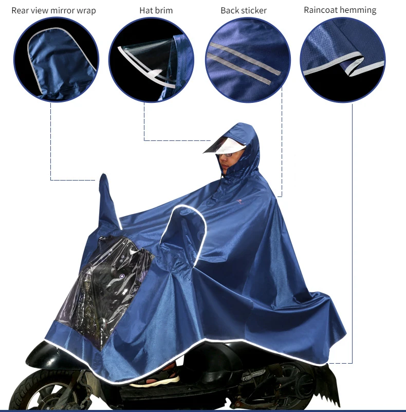 High Quality Single Double Raincoat Electric Vehicle Motorcycle Poncho Adult Men's Women's Long Raincoat Whole Body Rainproof