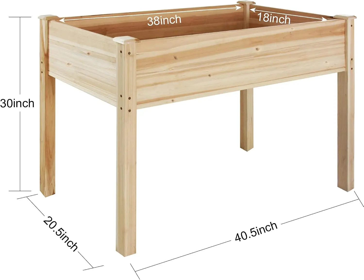 Raised Garden Bed Outdoor Planter Box with Legs for Herbs, Vegetables, Flowers, Great for Outdoor Patio, Yard and Deck, 220lb Capacity, Natural