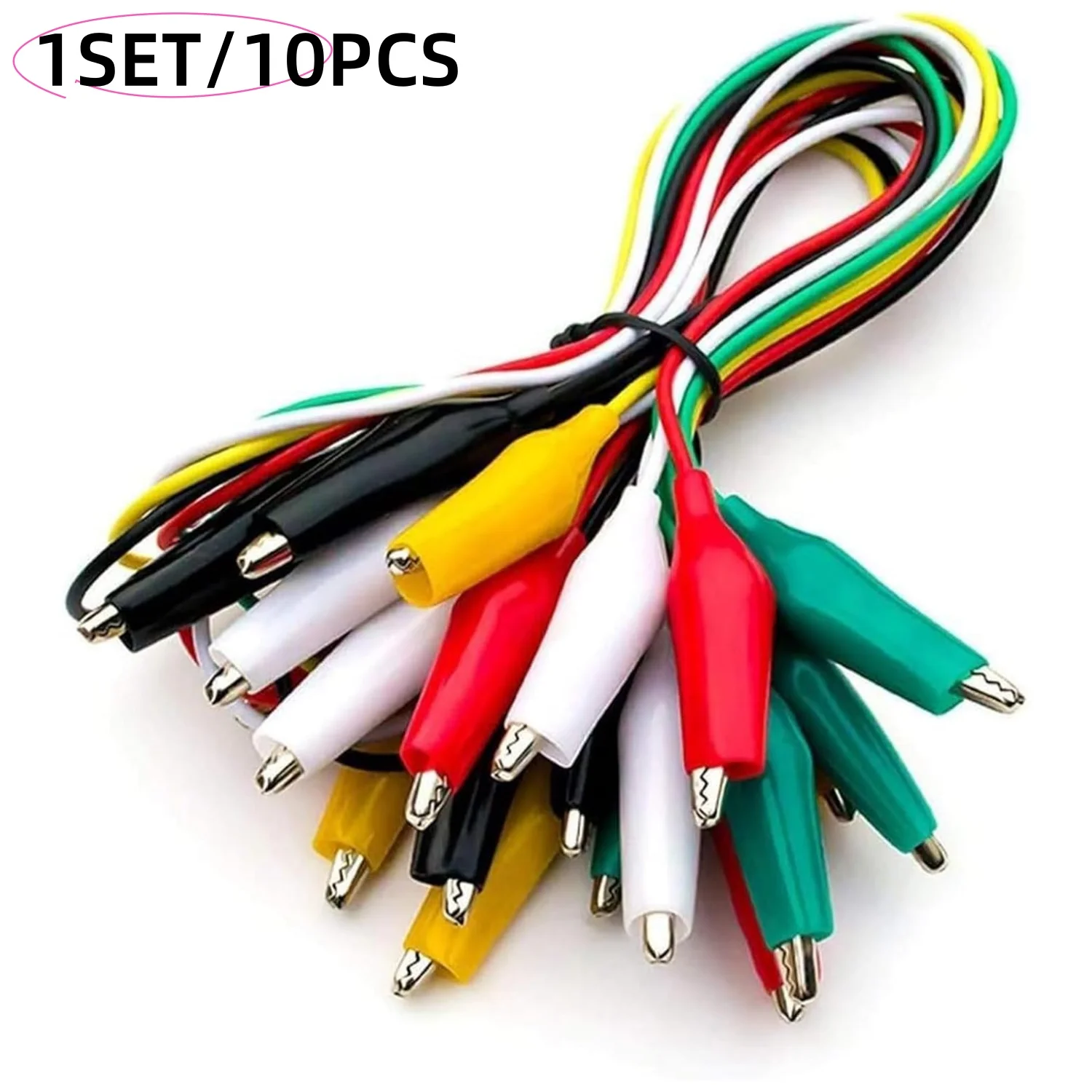 

1Set / 10PCS Alligator Clips Electrical DIY Test Leads Alligator Double-ended Crocodile Clips Roach Clip Test Jumper Wire 46CM