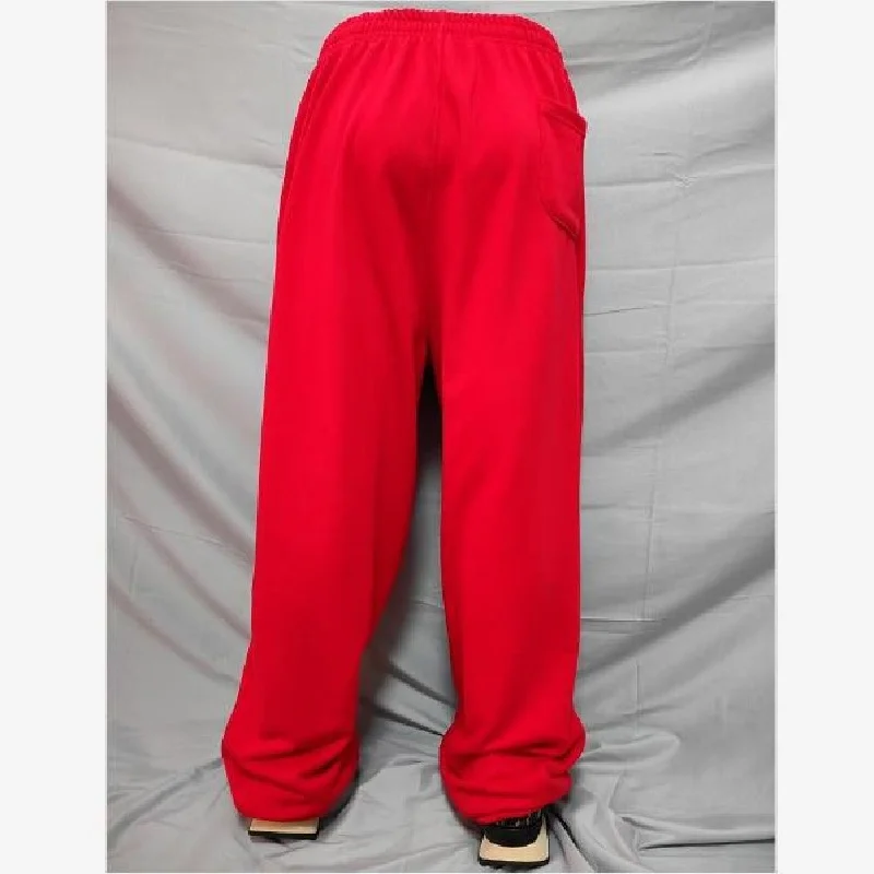 Fashion Red Sweatpants Streetwear Hiphop Joggers Men Casual Loose Baggy Pants Cotton Plus Size XXXXL Dance Clothing Terry cloth