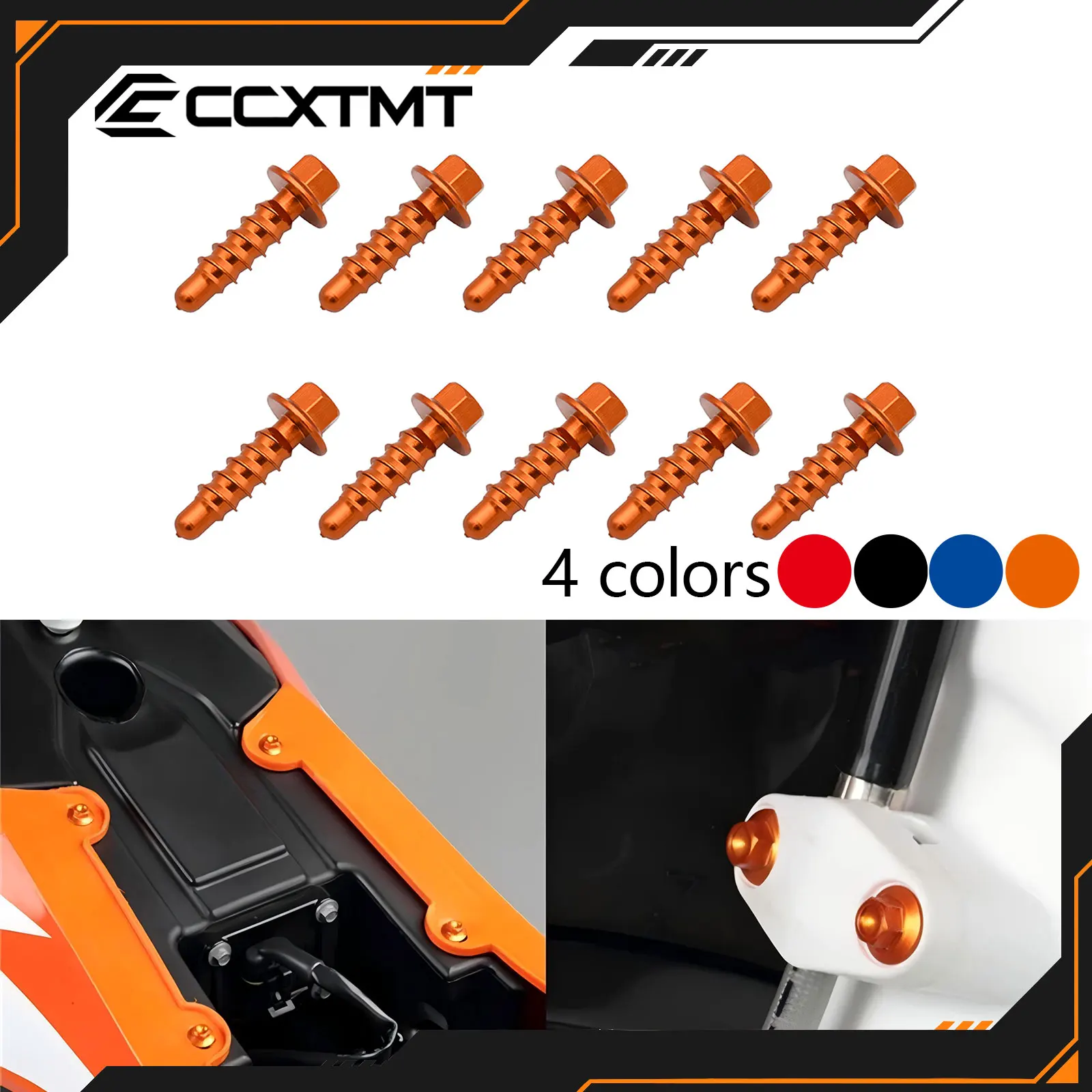 10Pcs CNC Aluminum Self Tapping Screw Bolts Kit For Husqvarna FE TE FC TC FX TX For KTM EXC EXCF XC XCF XCW SX SXF 2004-2022