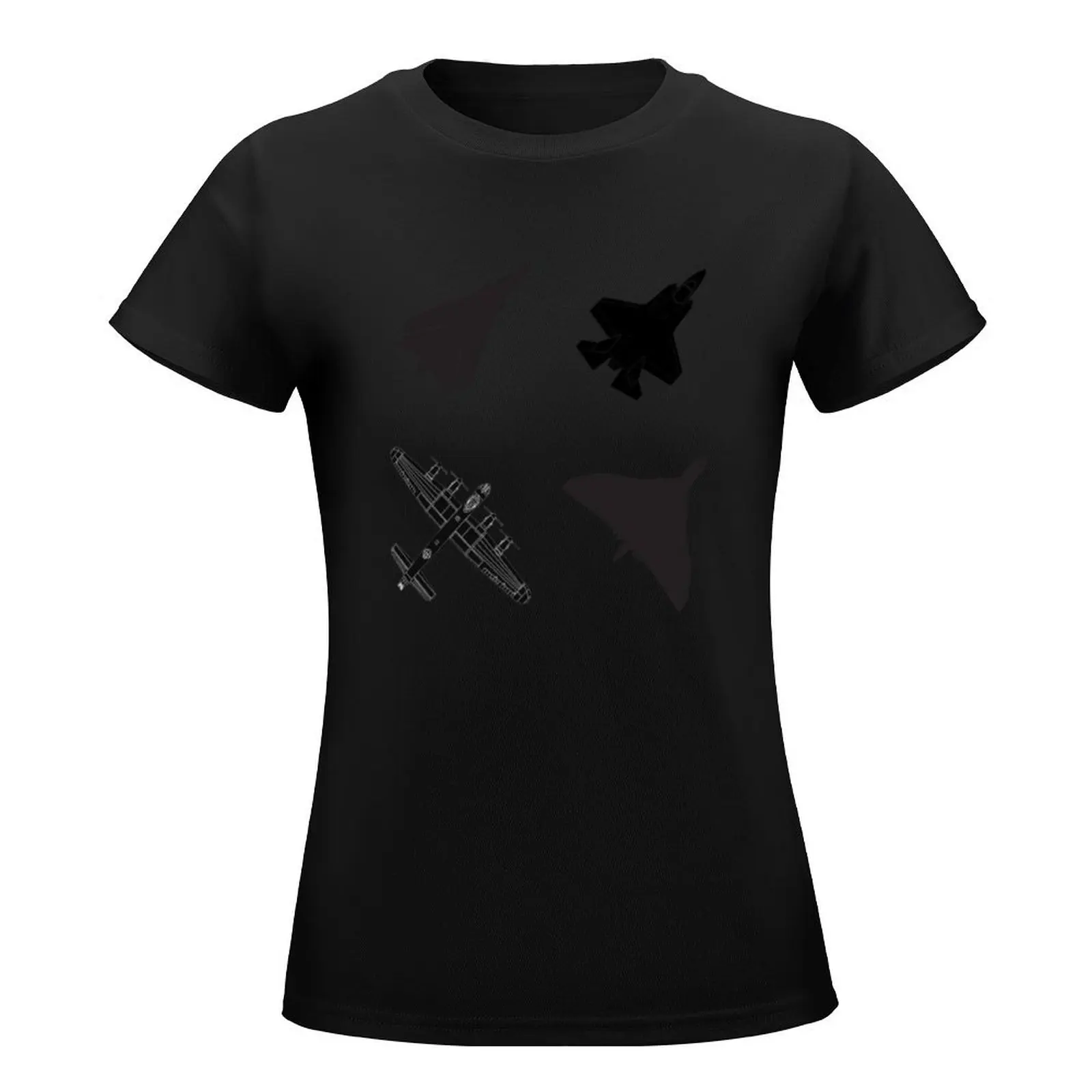 RAF aircraft, Lancaster, Vulcan, Tornado and F35 T-Shirt plus size tops customs Women's tee shirt